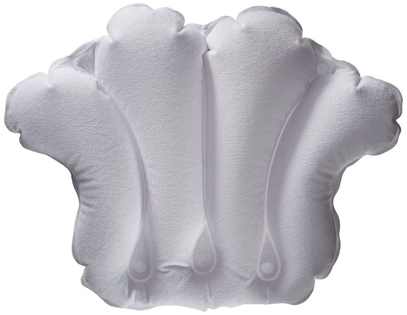 Photo 1 of Aquasentials Inflatable Bath Pillow - Terry Cloth - size 8.39 x 6.18 x 0.79 inches
