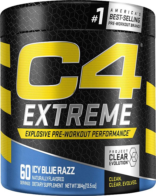 Photo 1 of C4 Extreme Pre Workout Powder Icy Blue Razz | Preworkout Energy Supplement for Men & Women | 200mg Caffeine + Beta Alanine + Creatine | 60 Servings

 exp - 2 - 2023