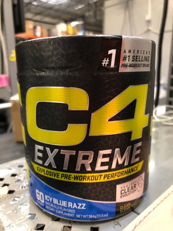 Photo 2 of C4 Extreme Pre Workout Powder Icy Blue Razz | Preworkout Energy Supplement for Men & Women | 200mg Caffeine + Beta Alanine + Creatine | 60 Servings

 exp - 2 - 2023