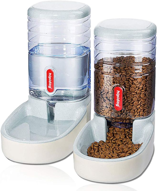 Photo 1 of Automatic Pet Feeder Small&Medium Pets Automatic Food Feeder and Waterer Set 3.8L, Travel Supply Feeder and Water Dispenser for Dogs Cats Pets Animals
