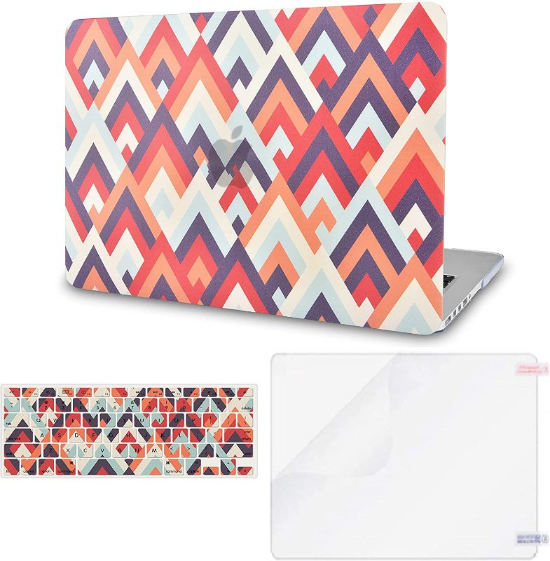 Photo 1 of KECC Compatible with MacBook Air 13 inch Case 2021 2020 2019 2018 Release A2337 M1 A2179 Retina Display + Touch ID Plastic Hard Shell + Keyboard Cover + Screen Protector (Colorful Triangles 2)
