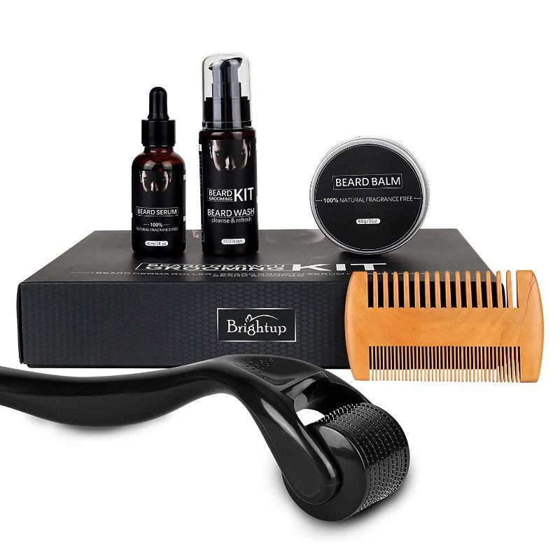 Photo 1 of Beard Growth Grooming Kit, Beard Oil, Beard Shampoo/Wash, Balm Wax & Brush Comb for Men
