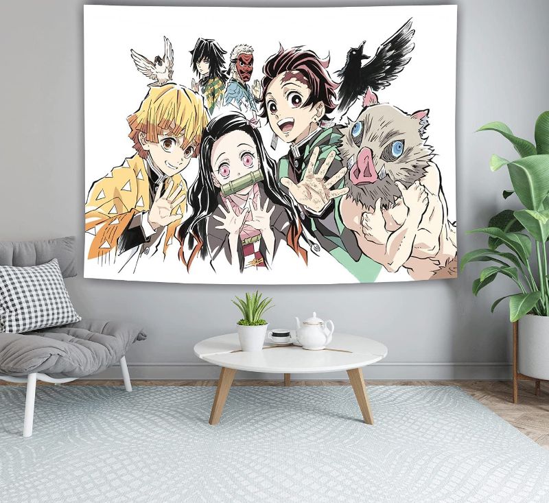 Photo 1 of Demon Slayer Tapestry Anime Room Decor For Bedroom Aesthetic Home Decor For Bedroom, Living Room, Dorm Decor For Boy Girls
