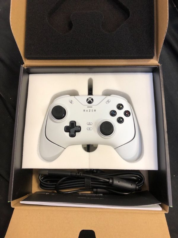 Photo 2 of Razer Wolverine V2 Wired Gaming Controller for Xbox Series X|S, Xbox One, PC: Remappable Front-Facing Buttons - Mecha-Tactile Action Buttons and D-Pad - Trigger Stop-Switches - White
