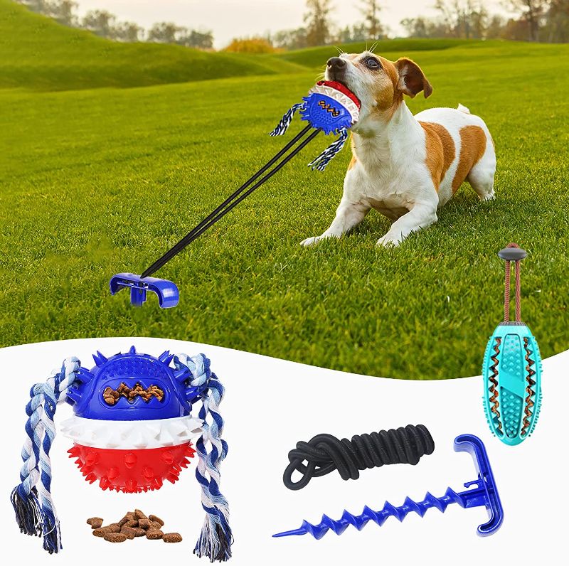 Photo 1 of hezeyuan 2 Set Outdoor Interactive Dog Toys,Dog Toys for Boredom, Tug of War Dog Toy for Aggressive Chewers, Durable Natural Rubber Dog Chew Toys for Large, Medium and Small Dogs

