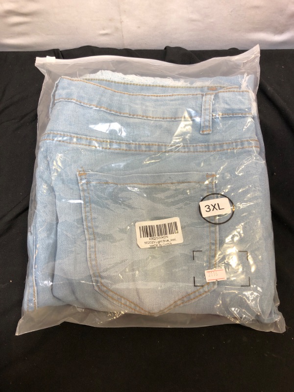 Photo 2 of SeNight Women Bell Bottom Jeans Elastic Waist Ripped Flared Jean Destroyed Raw Hem Denim Pants
- size 3xl 