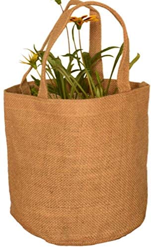 Photo 1 of  Jute Burlap Grow Bags with Drain Holes for Indoor & Outdoor Planting (3 Pack) 1 GALLON