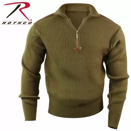 Photo 1 of Military Commando Sweater Sweatshirt Olive Drab Acrylic Rothco 1/4 Zip
XL