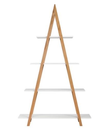 Photo 1 of 66.33" Abacus Ladder Bookshelf Oak and White - Universal Expert

