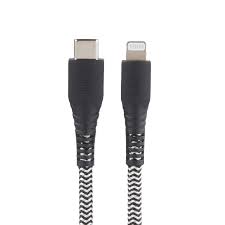 Photo 1 of onn. 6' Braided USB-C to Lightning Cable, Black
