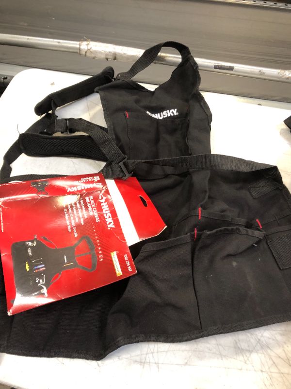 Photo 2 of Husky 16-Pocket Black Canvas Bib Tool Apron
