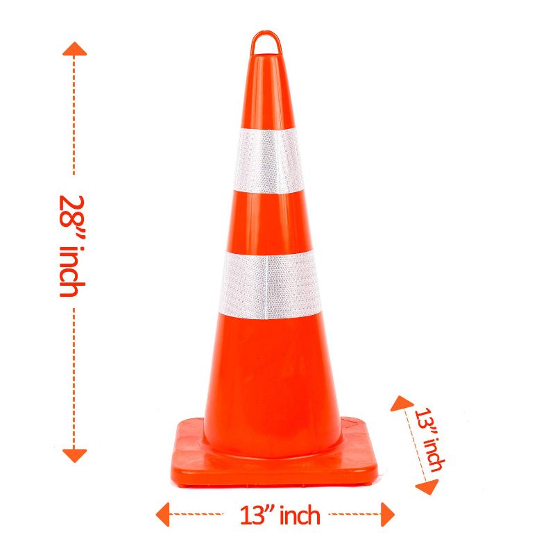 Photo 1 of 28'' inch Traffic Safety Cone with Reflective Collars, Unbreakable PVC Orange Construction Cone for Home Road Parking Use