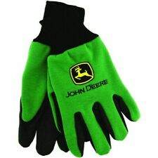 Photo 1 of John Deere Cotton Jersey Large Light-Duty Grip Gloves, Green
