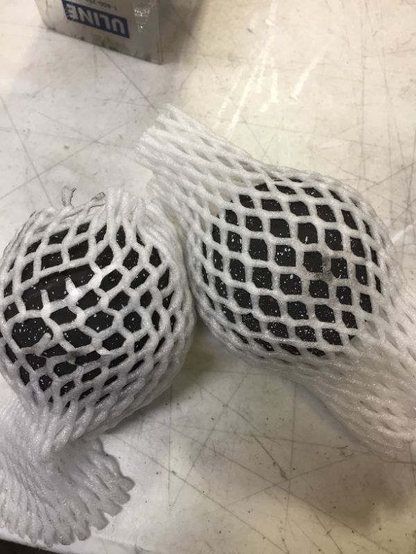 Photo 2 of 3 in. Set of 2 Ceramic Fire Balls in Midnight Black Speckled
