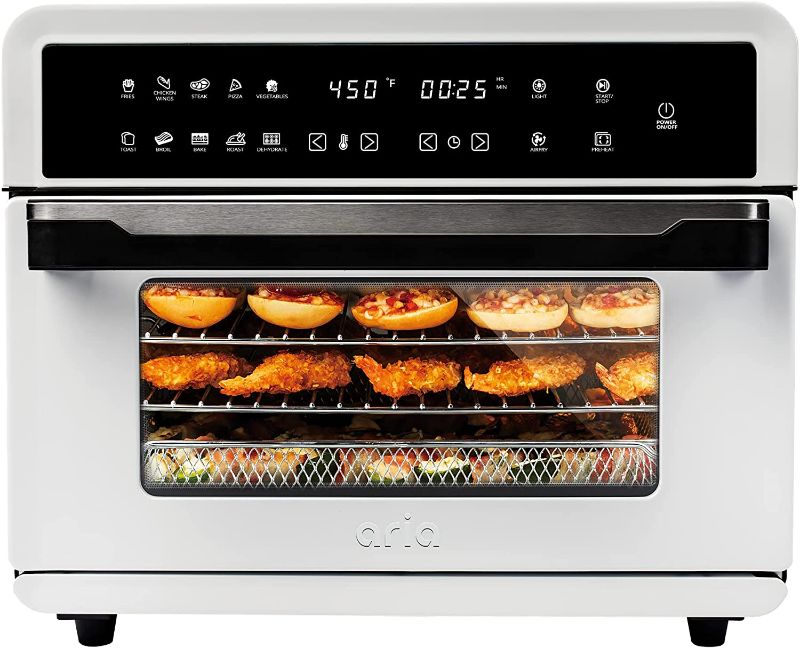 Photo 1 of Aria Premium 30 Qt. Touchscreen Toaster Oven with Recipe Book, White/Black
