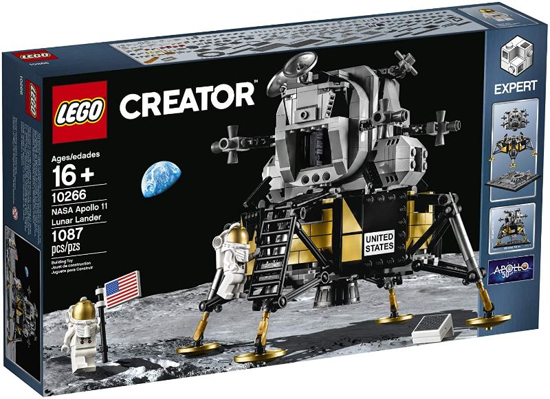 Photo 1 of LEGO Creator Expert NASA Apollo 11 Lunar Lander 10266 Building Kit (1,087 Pieces)---BOX IS DAMAGED A LITTLE---
