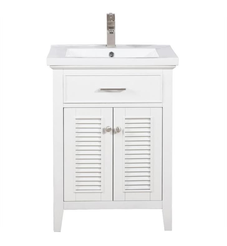 Photo 1 of Design Element S09-24-WT Cameron 24 1/2" Freestanding Single Sink Bathroom Vanity in White
