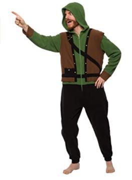 Photo 1 of FUNZIEZ! Robin Hood Unisex Adult Costume Pajamas - One Piece Novelty Cosplay Zip-Up Jumpsuit - MEDIUM
2PACK
