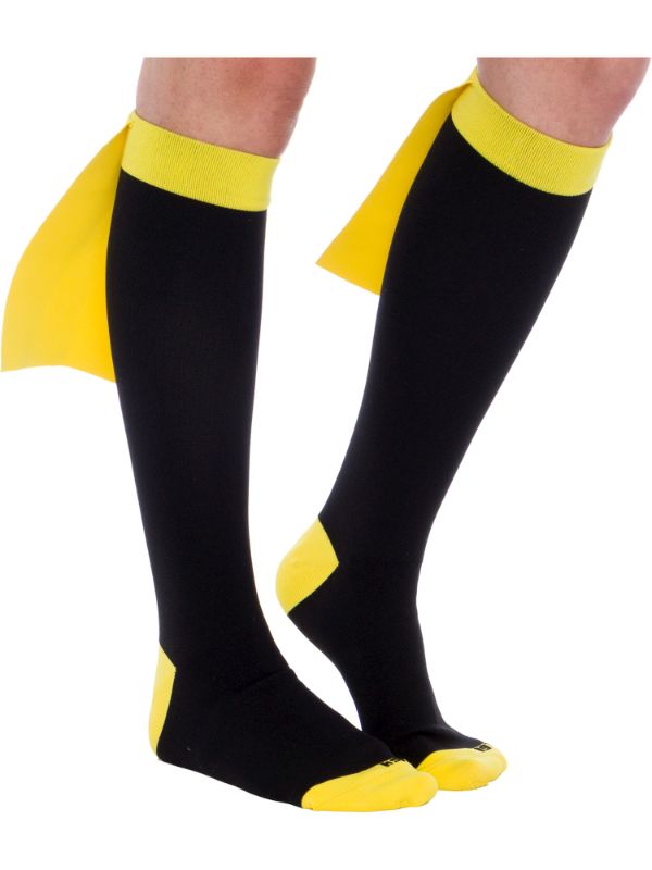 Photo 1 of LISH Superhero Knee High 15-25 MmHg Compression Socks YELLOW AND BLACK SMALL-MEDIUM 10 PK 
