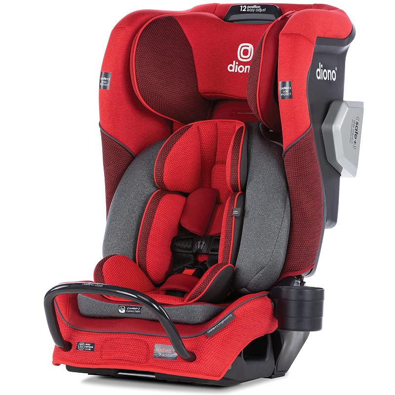 Photo 1 of Diono Radian 3QXT 4-in-1 Rear and Forward Facing Convertible Car Seat, Safe Plus Engineering, 4 Stage Infant Protection, 10 Years 1 Car Seat, Slim Fit 3 Across, Red Cherry
