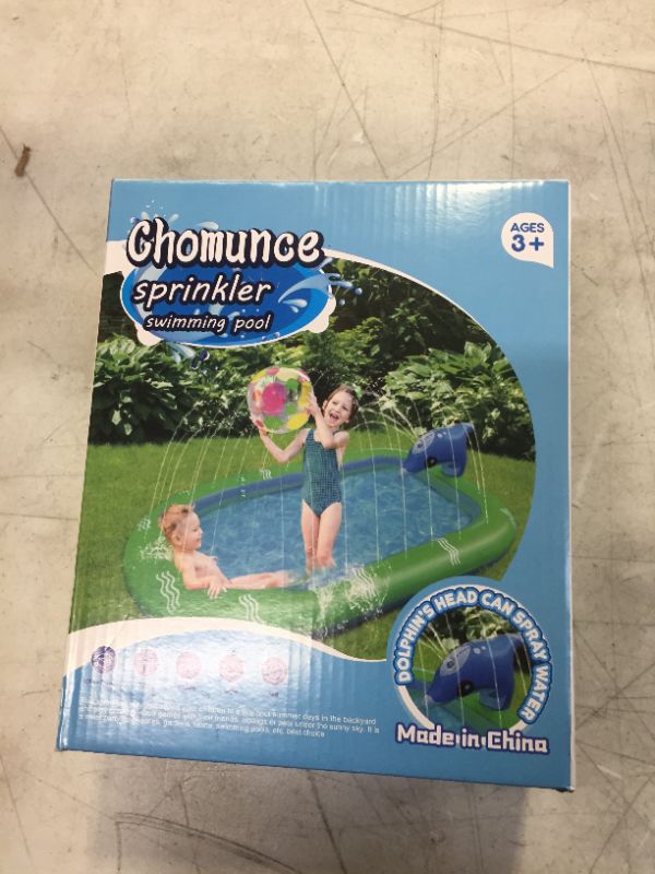 Photo 1 of Chomunce Splash Pad for Kids Inflatable Sprinkler Pool Outdoor Water Toys for Kid Ages 4-8 Summer Swimming Outside 3-in-1 Upgraded Spray Mat Birthday Gifts for 1 2 3 4 5 6 7 Years Old Boys and Girls
