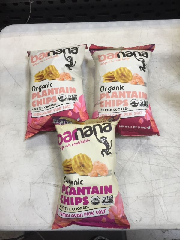 Photo 2 of Barnana Plaintain Chips, Organic, Himalayan Pink Sea Salt, Ridged - 5 oz 3 PCK
EXP MARCH 08 2022
