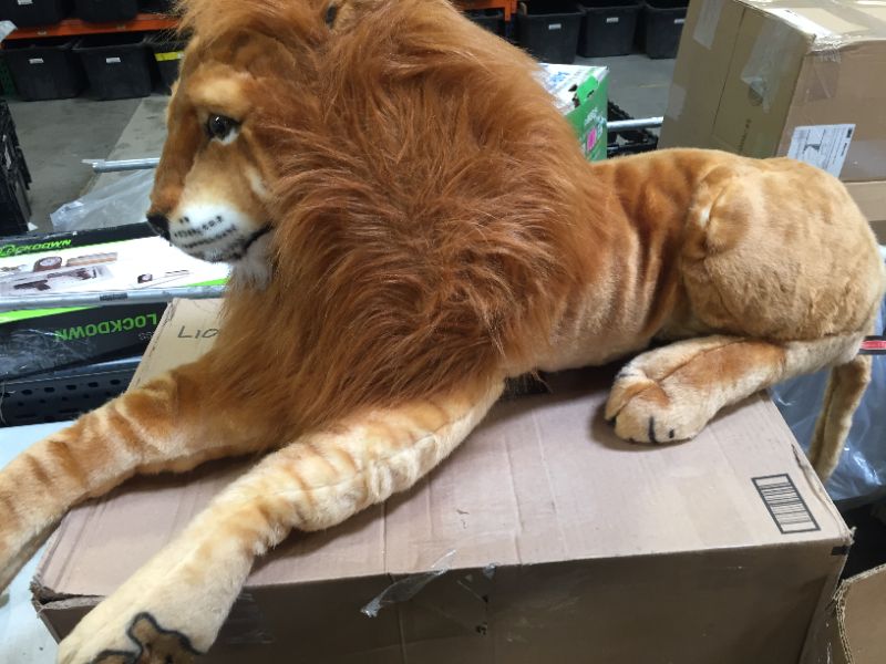 Photo 2 of Melissa & Doug Giant Lion - Lifelike Stuffed Animal (over 6 feet long)
