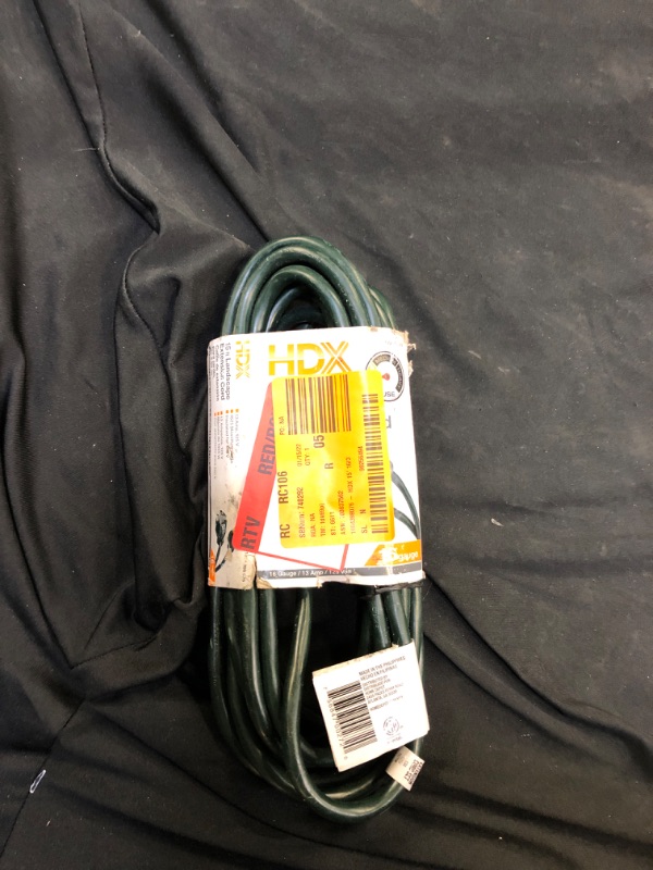 Photo 2 of 15 ft. 16/3 Indoor/Outdoor Landscape Extension Cord, Green
