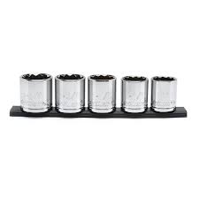 Photo 1 of 1/2 in. Drive SAE Large Socket Set (5-Piece)
