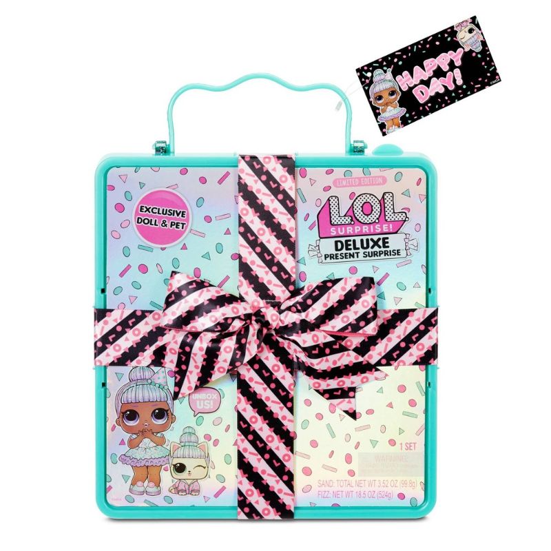Photo 1 of LOL Surprise Deluxe Present Surprise (Teal) with Limited Edition Doll and Pet in Party Gift Box Packaging with Surprise Treats, Outfits, Shoes,...

