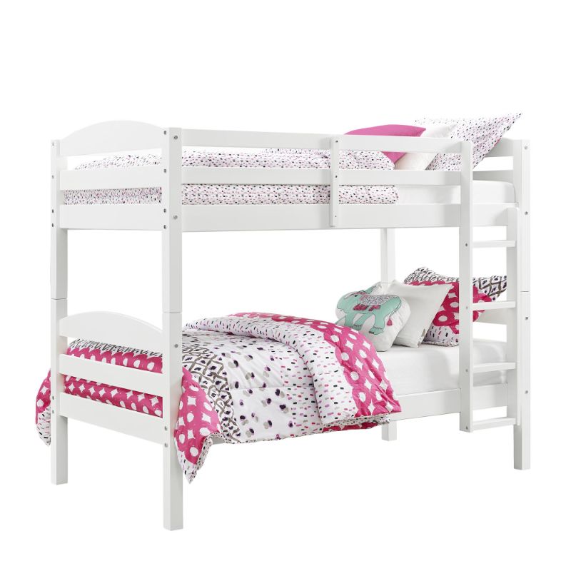 Photo 1 of Better Homes & Gardens Leighton Wood Twin-Over-Twin Bunk Bed, White
