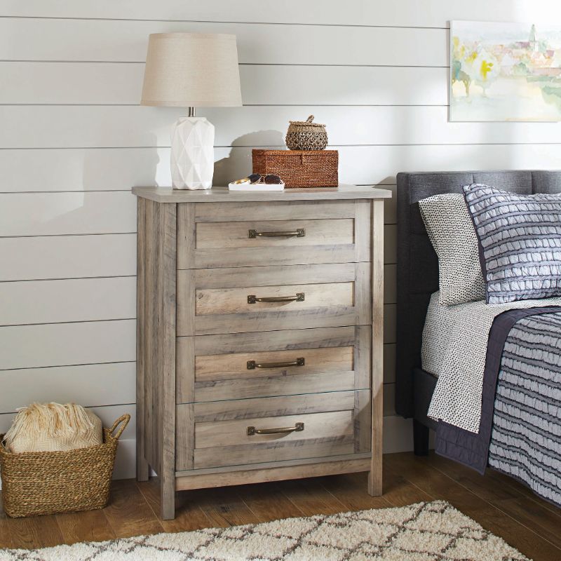 Photo 1 of Better Homes & Gardens Modern Farmhouse 4-Drawer Chest, Rustic Gray Finish
