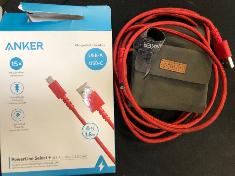 Photo 2 of Anker PowerLine Select+ Lightning Cable Red (6ft)
