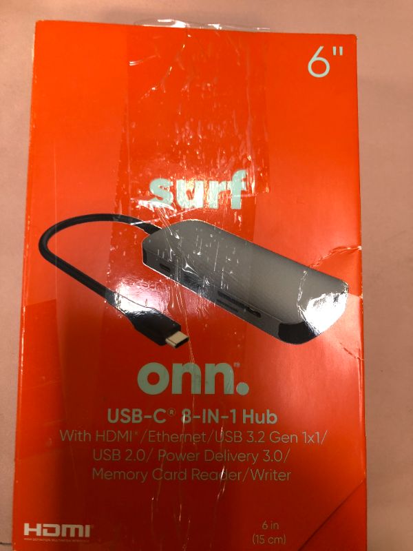 Photo 2 of onn. 8-in-1 USB-C Adapter, USB 3.0 and 4K HDMI Compatible
