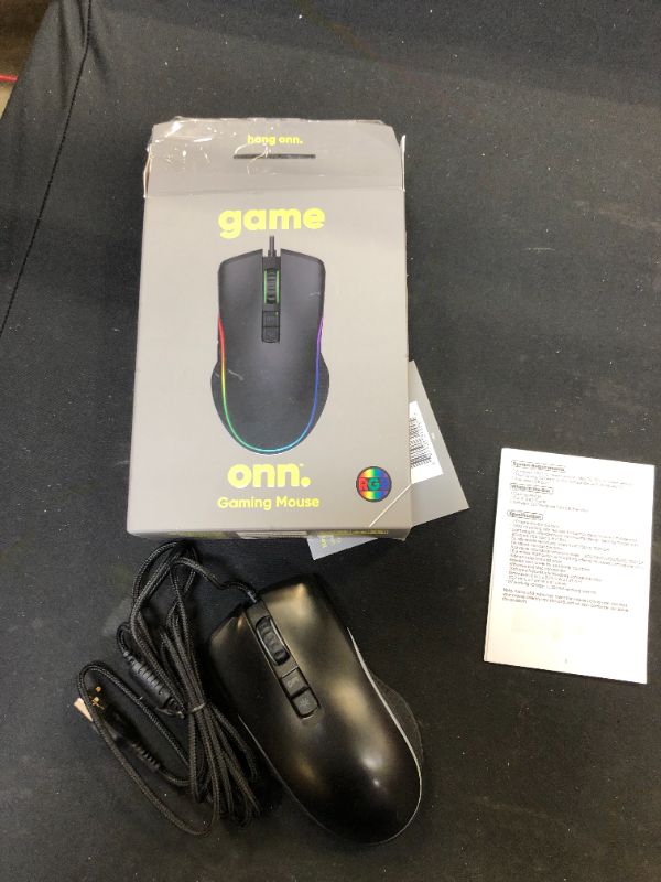 Photo 2 of Onn Gaming Mouse with attached USB power cable