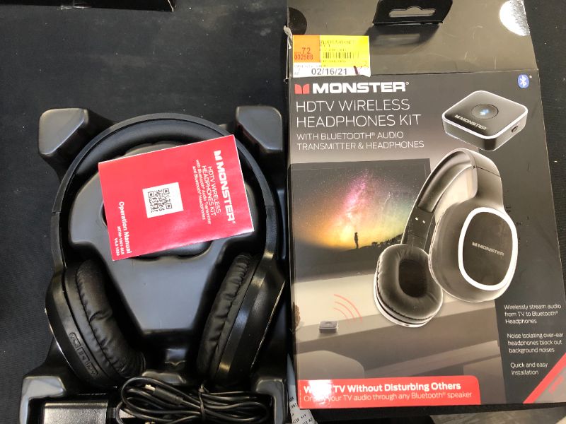 Photo 1 of Monster HDTV WIRELESS HEADPHONES KIT: BLUETOOTH AUDIO TRANSMITTER & HEADPHONES
