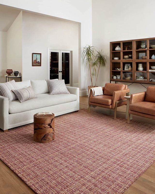 Photo 1 of Chris Loves Julia x Loloi Polly Collection POL-03 Berry / Natural, Contemporary 2'-3" x 3'-9" Area Rug
