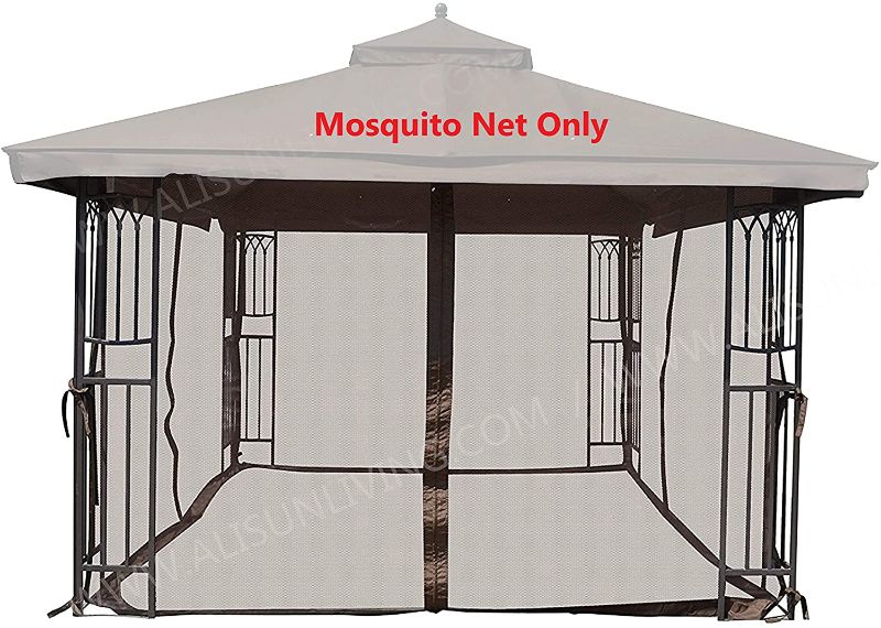 Photo 1 of ALISUN Universal 12' x 12' Gazebo Mosquito Netting (Brown)
