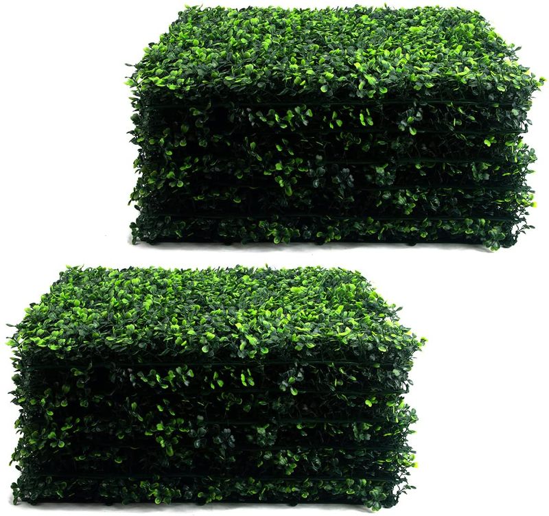 Photo 1 of 12 PCS 20"x20" Faux Grass Wall Panel Artificial Boxwood Panels Topiary Hedge Plant,Privacy Hedge Screen,Faux Plant Ivy Fence Wall Cover,Outdoor Privacy Fence Screening Greenery Mats Decor (12)

