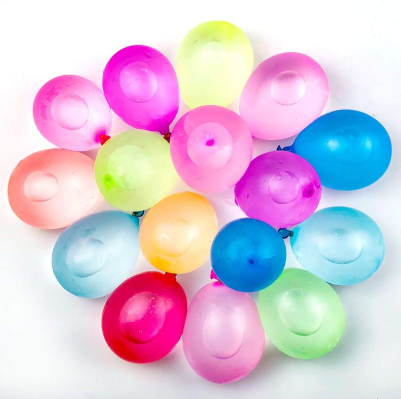 Photo 1 of water balloons quick fill self sealing small balloons for party games 637 mixed color water balloons 18 bunches for water pool fun games water games for adults outdoor games for adults and family
