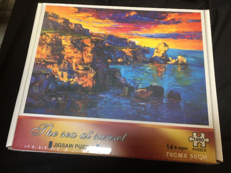 Photo 2 of 1000 Piece Jigsaw Puzzles for Adults, Large 70cm x 50cm 1000 Piece Puzzle Educational Game Toys and Unique Artwork for Families Adults Teens Age of 14 +?Sea Oil Painting?
