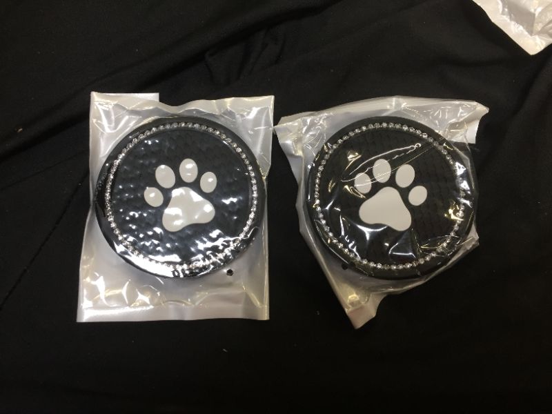 Photo 2 of 2 pack SHENGYAWAUTO Car Interior Accessories Cup Holder,Anti Slip Cup Mat Insert for All Brands of Cars 2 Packs,2.76 inch Bling Cup Puppy Paw
