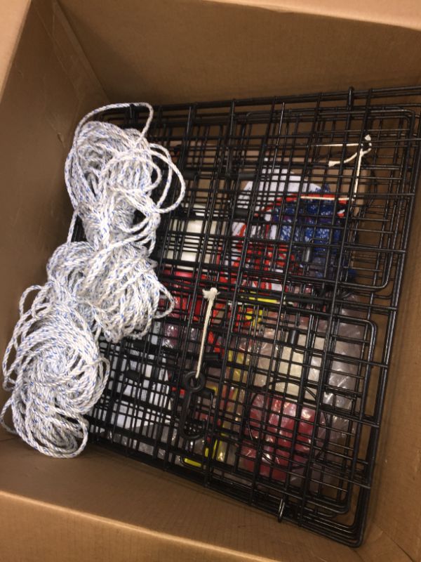 Photo 4 of 2-Pack of KUFA Vinyl Coated Crab Trap & Accessory kit Including 100' Rope, Caliper, Harness, Bait Bag & Red/White Float
