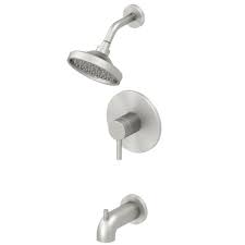 Photo 1 of allen + roth Harlow Brushed Nickel Pvd 1-Handle Bathtub and Shower Faucet with Valve
