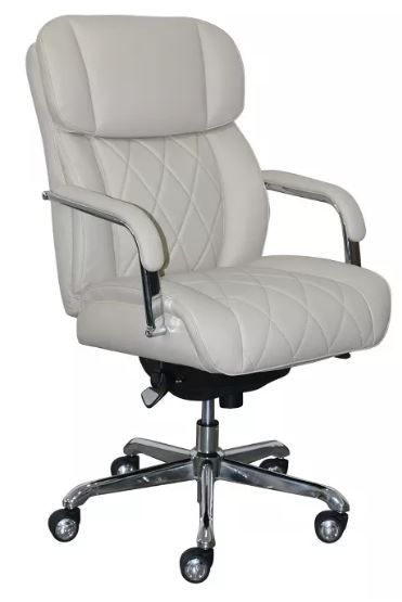 Photo 1 of Sutherland Quilted Leather Office Chair with Padded Arms - La-Z-Boy
