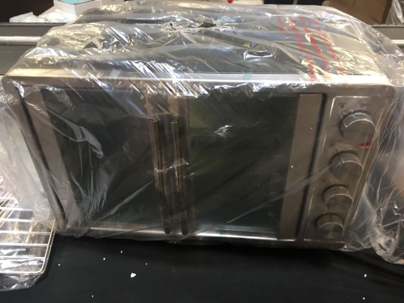 Photo 1 of Elite Gourmet ETO4510BMDouble French Door 4-Control Knobs Countertop Convection Toaster Oven, Bake Broil Toast Rotisserie Keep Warm 14" Pizza Includes 2 Racks
