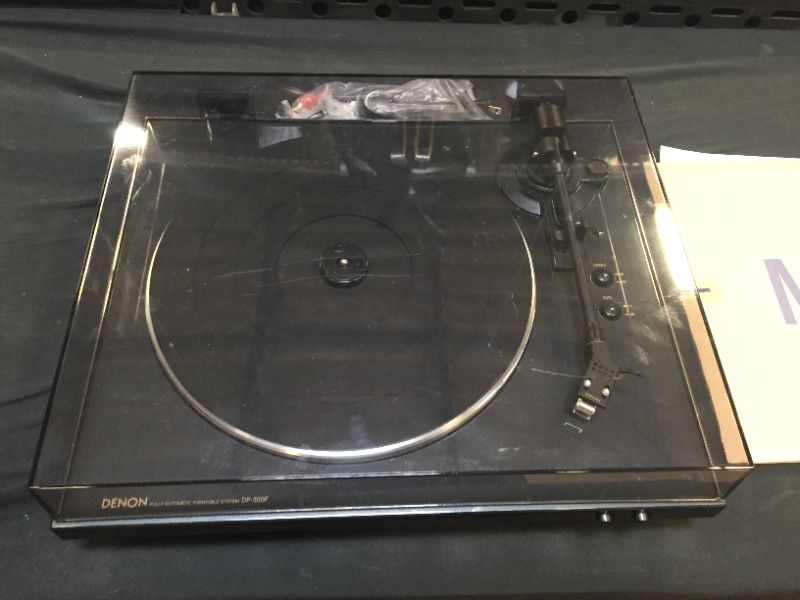 Photo 1 of Denon DP-300F Fully Automatic Analog Turntable with Built-in Phono Equalizer | Unique Tonearm Design | Hologram Vibration Analysis | Slim Design
