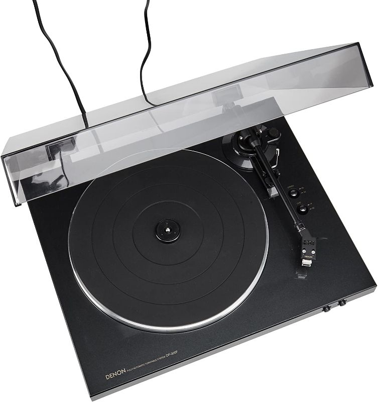 Photo 1 of Denon DP-300F Fully Automatic Analog Turntable with Built-in Phono Equalizer | Unique Tonearm Design | Hologram Vibration Analysis | Slim Design
