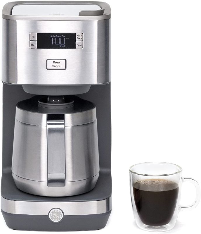 Photo 1 of GE Drip Coffee Maker With Timer | 10-Cup Thermal Carafe Coffee Pot Keeps Coffee Warm for 2 Hours | Adjustable Brew Strength | Wide Shower Head for Maximum Flavor | Kitchen Essentials | Stainless Steel
