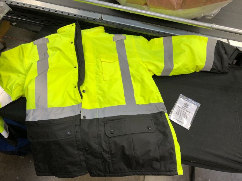 Photo 2 of High Visibility Reflective Winter Bomber Jacket, Black Bottom, ANSI Compliant, Ergodyne GloWear 8377
